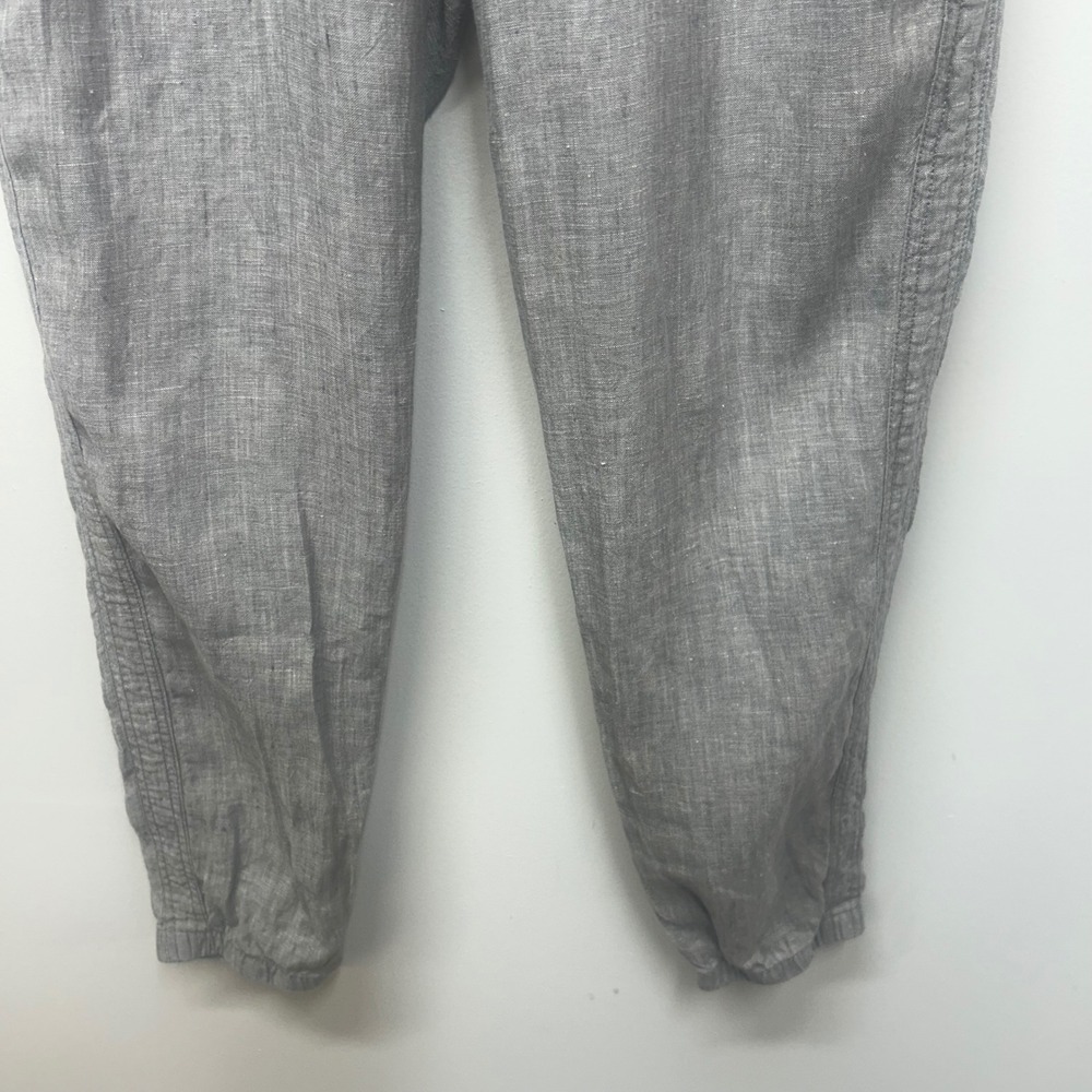 Athleta Cabo Linen Jogger Pants Grey Size 6 Stretch Waist coastal comfort beach - Picture 3 of 12